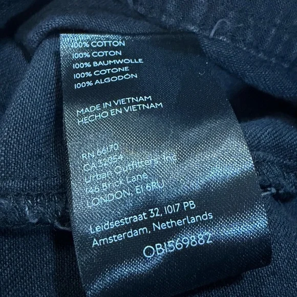 Anthropologie Pilcro  Women’s Medium Denim Black Overalls Mini Dress Boho Jean - Picture 12 of 12